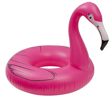 Opblaasbare flamingo zwemband roze