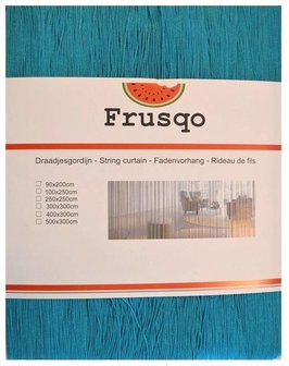 Frusqo draadjesgordijn turqoise 100x250cm