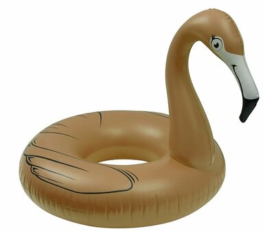 Opblaasbare flamingo zwemband goud