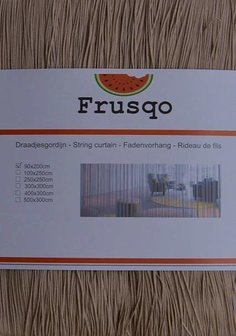 Frusqo draadjesgordijn beige-bruin 90x200cm