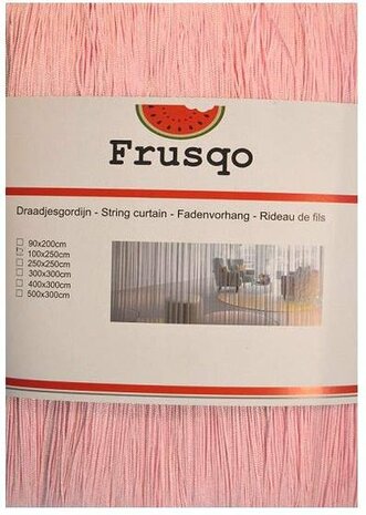 Frusqo draadjesgordijn lichtroze 100x250cm