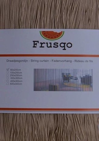 Frusqo draadjesgordijn beige-bruin 90x200cm